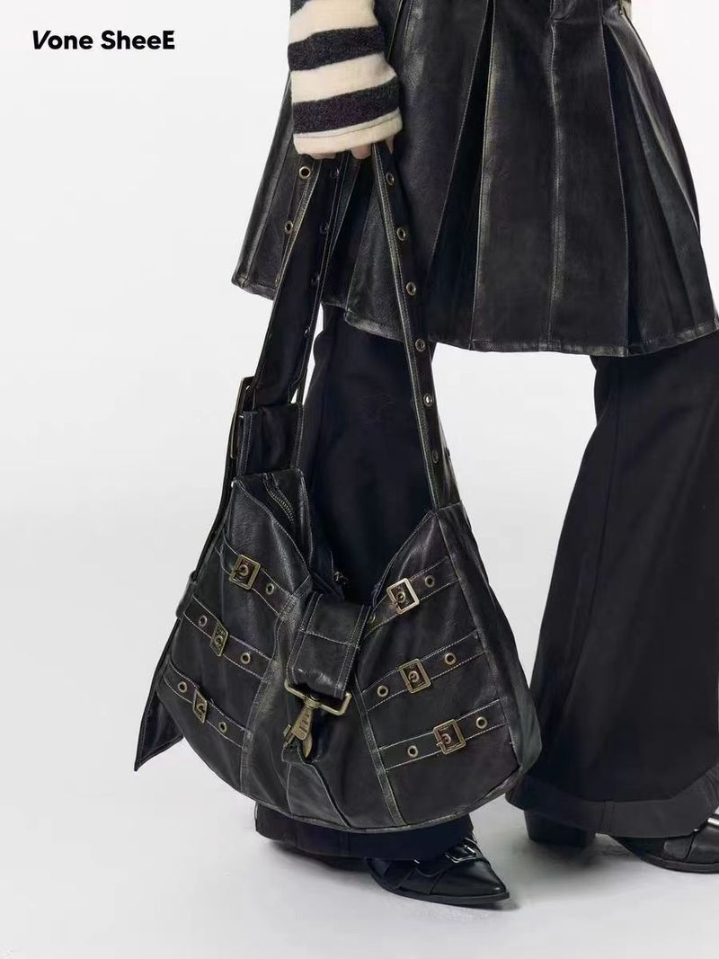 Große Tragetasche Damen, neues High-End-Gefühl, Vintage-Einzelschulterhandtasche, breiter Schultergurt, Umhängetasche_voghion.com