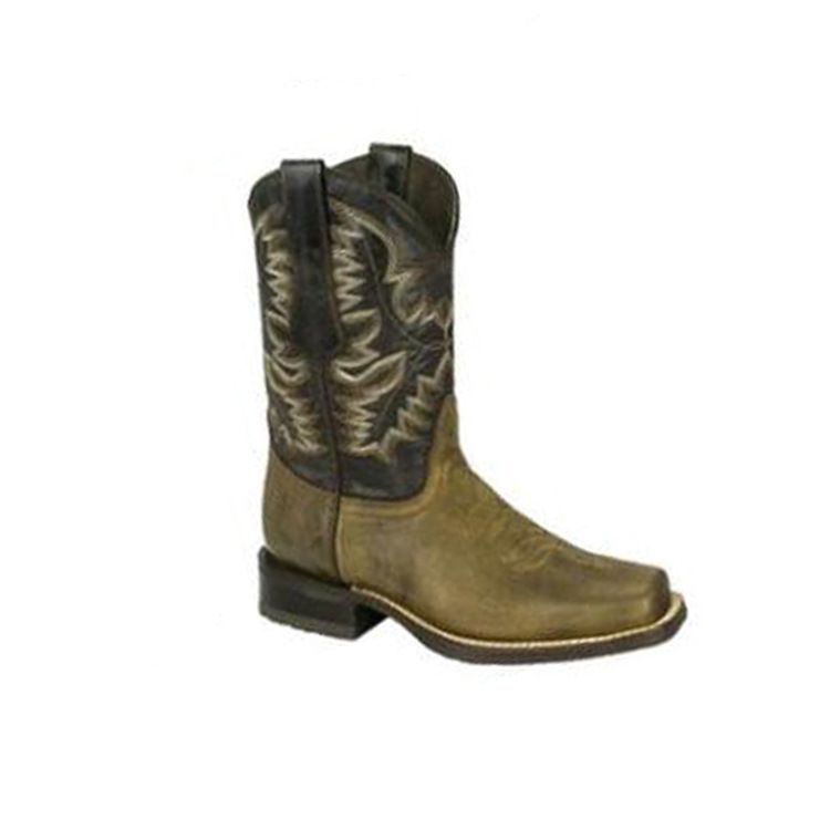 Spring and autumn boots Parquet ankle boots square head Roman boots_voghion.com