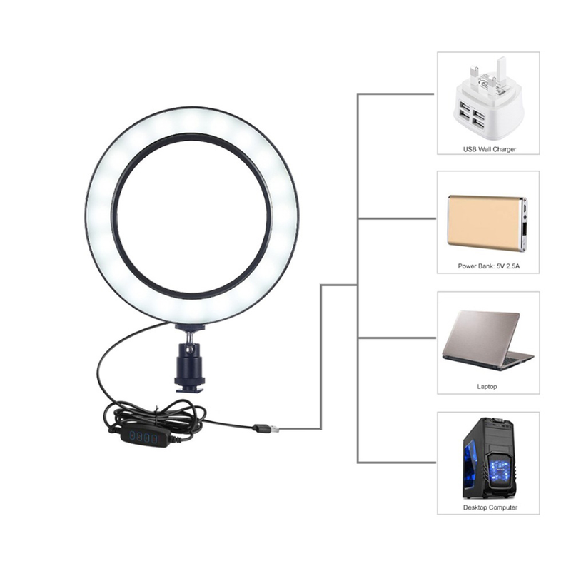 PULUZ 4.6" 6.2" 10" LED Ring Light Photographic Selfie Ring Lighting For Smartphone Youtube Makeup Video Studio Ring Light_voghion.com