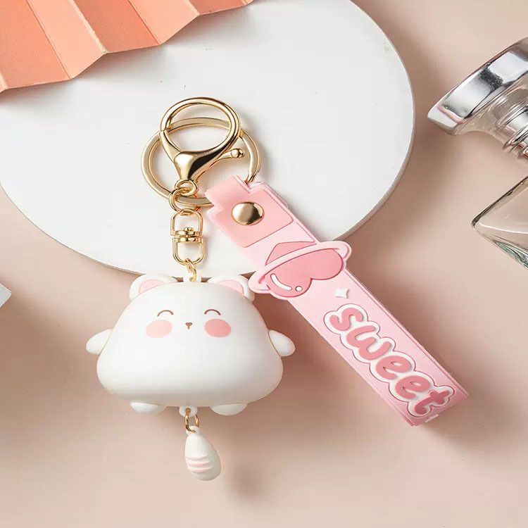 Porte-clés chaton mignon, exquis, chat siamois, chaîne de voiture, unisexe, dessin animé, pendentif pour sac à dos, couple, célébrités d'Internet_voghion.com