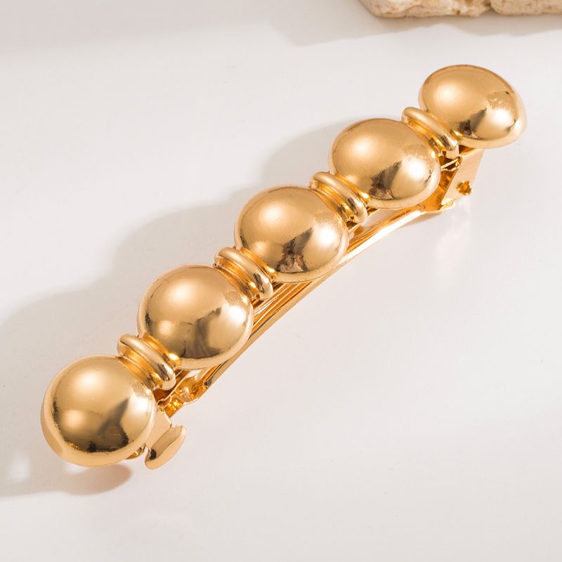 Fermaglio per capelli a molla in metallo liscio geometrico, popolare celebrità di Internet, versatile fermaglio per coda di cavallo, temperamento di alta gamma, fermaglio per capelli a_voghion.com