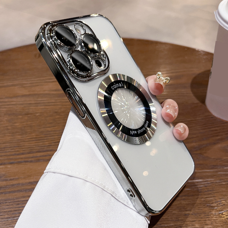 Luxury Electroplated Wireless Charging Case For IPhone 14 Pro Max Plus 13 12 11 14 Plus PC Hard Magentic Fashion Cover_voghion.com