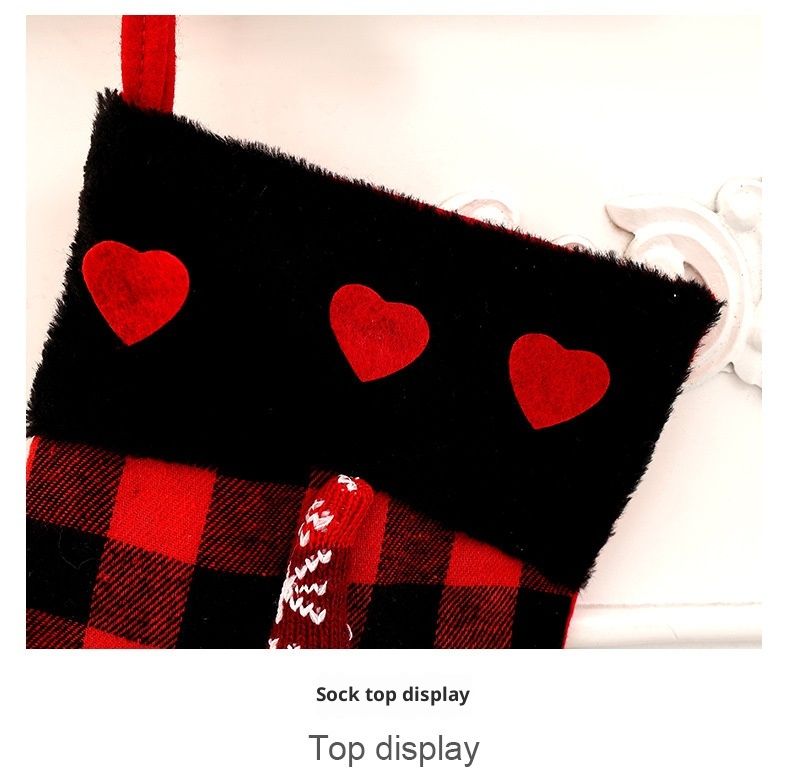 001 Qiaoding Supplies Calze da regalo decorative creative per anziani a forma di cuore rosso in peluche con stivaletti_voghion.com