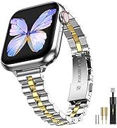 Cinturino sottile in metallo compatibile con Apple Watch da 49 mm, 46 mm, 45 mm, 44 mm, 42 mm, 41, 40, 38 mm, cinturino a catena in acciaio inossidabile Dr._voghion.com