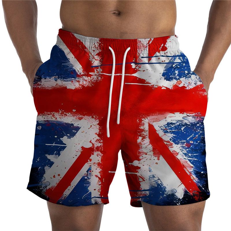 Unbeatable Quality Summer Men's Shorts For Independence Day In The United States; Victory Day&National Flag Statue Of Liberty Eagle 3D_voghion.com