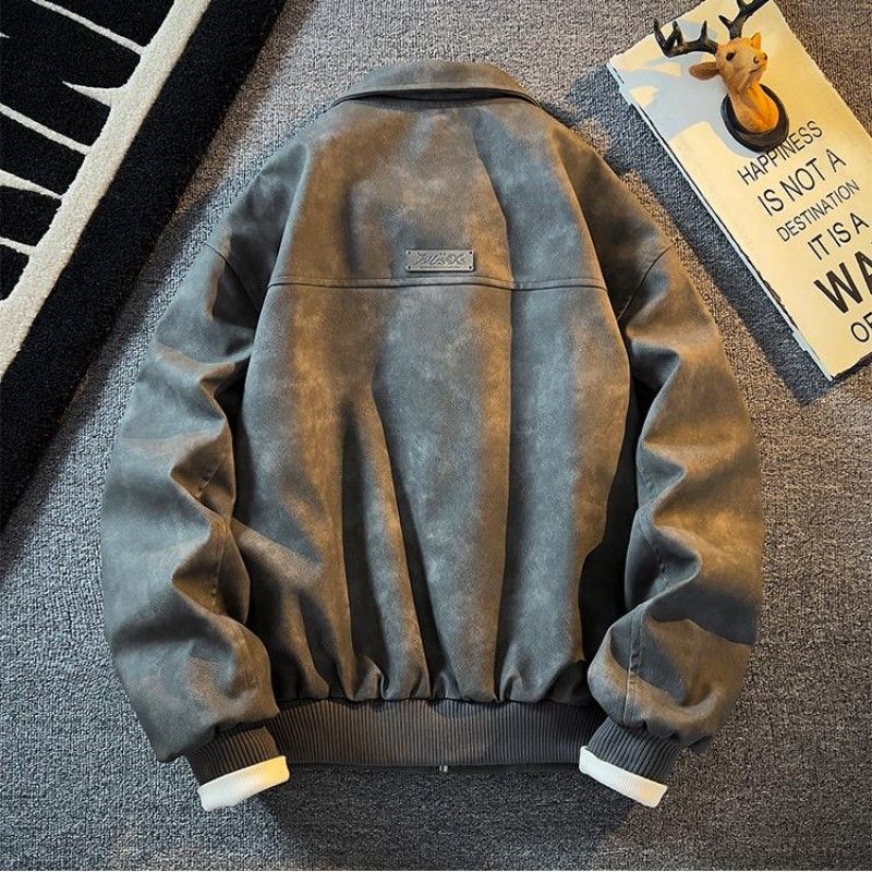Herrenbekleidung 2024 Herren-Motorrad-PU-Lederjacke Herren-Trendy-Marken-Lederjacke Frühling und Herbst im koreanischen Stil Casual Leder_voghion.com