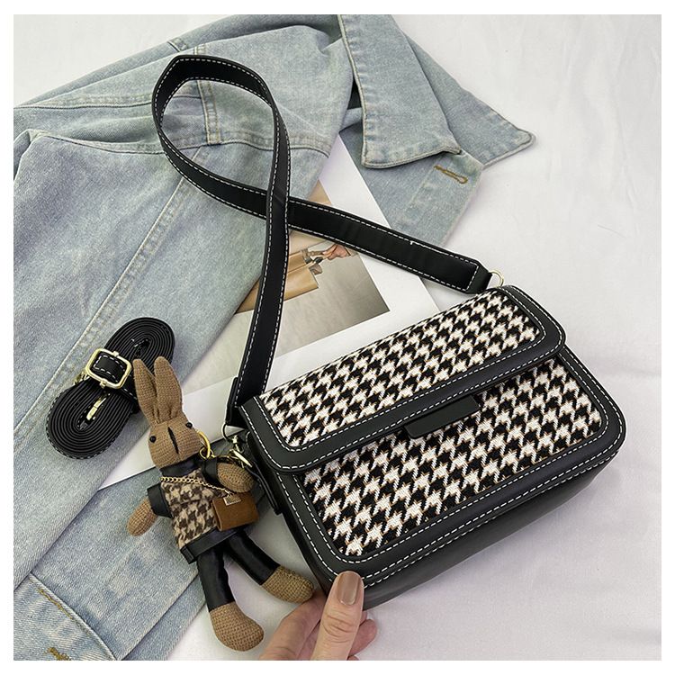 Niche Color Contrasting Thousand Bird Grid For Women 2024 New High Quality Texture Fashion Versatile Shoulder Small_voghion.com