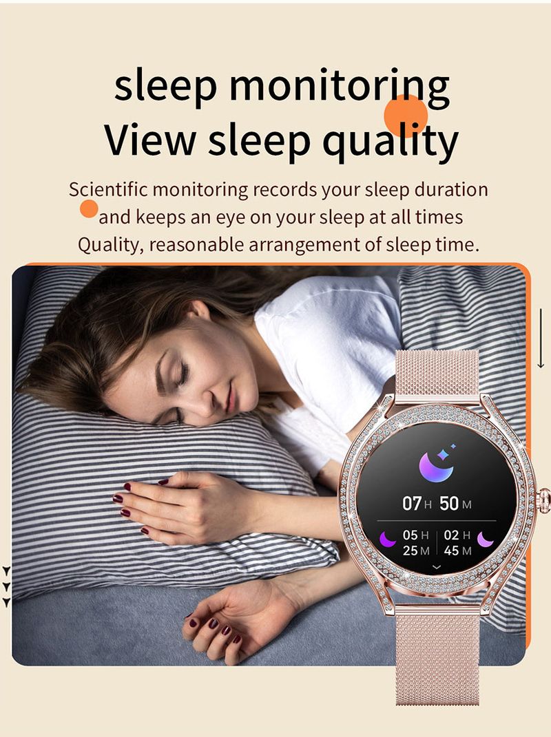 Smart Fashion Watch For Women Heart Rate Sleep Monitoring Multi Function Waterproof Pedometer Sports Watch_voghion.com