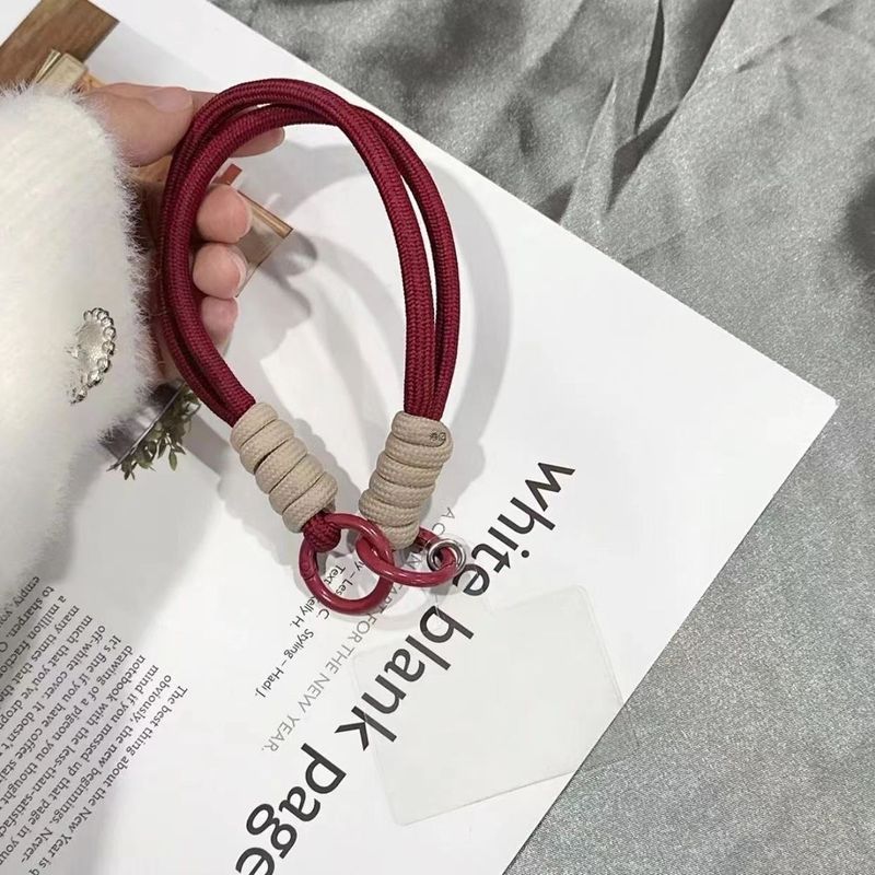 INS Red Durable New Year Phone Keychain Sturdy Universal Versatile Wrist Strap Lanyard Hanging Chain_voghion.com