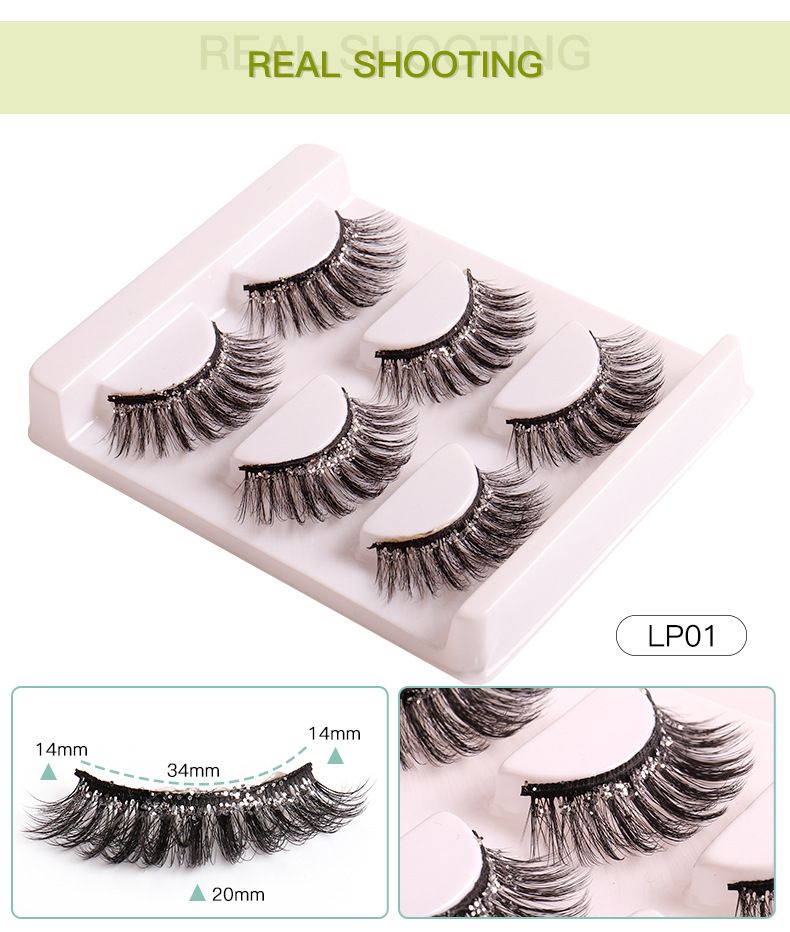 European and American cross border hot selling colorful glitter sequins false eyelashes thick curled multi layer three dimensional eyelashes wholesale_voghion.com