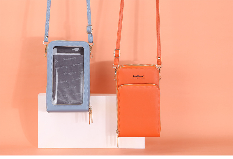 BAELLERRY Borsa a tracolla singola da donna Touch Screen Tre strati Borsa per cellulare Portafoglio con pochette con fibbia_voghion.com
