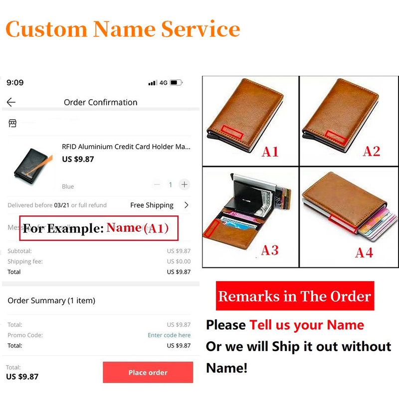 Vlastní RFID držák na karty peněženka se zipem kapsa na mince z uhlíkových vláken kožený držák na kreditní karty pánská tenká peněženka_voghion.com
