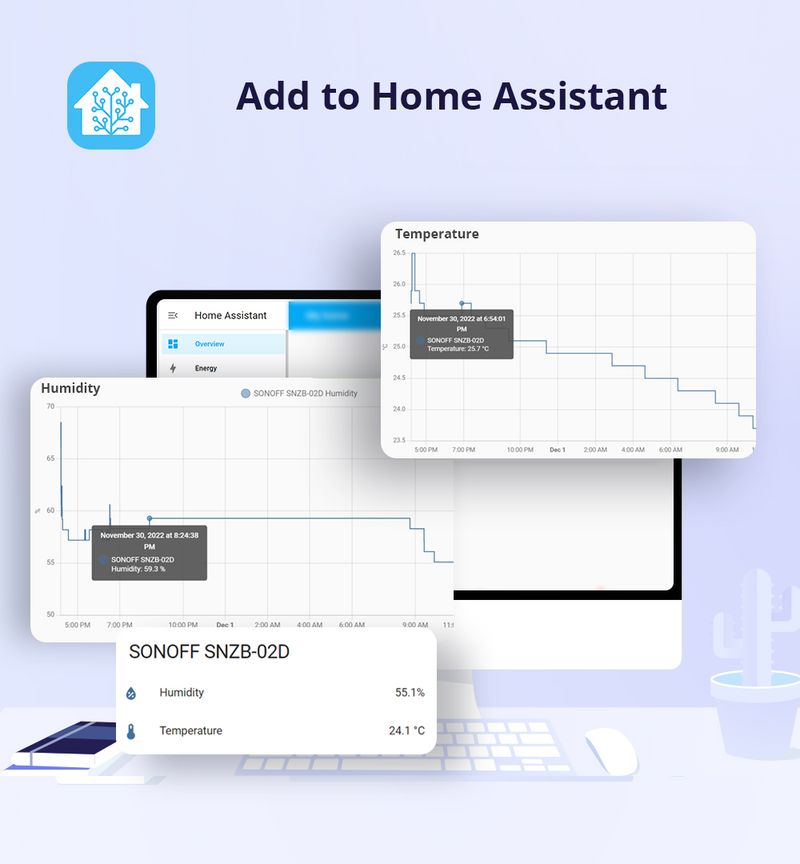 SONOFF SNZB-02D Zigbee LCD Akıllı Sıcaklık Nem Sensörü Uyumlu Kablosuz Higrometre Termometre Alexa Google_voghion.com