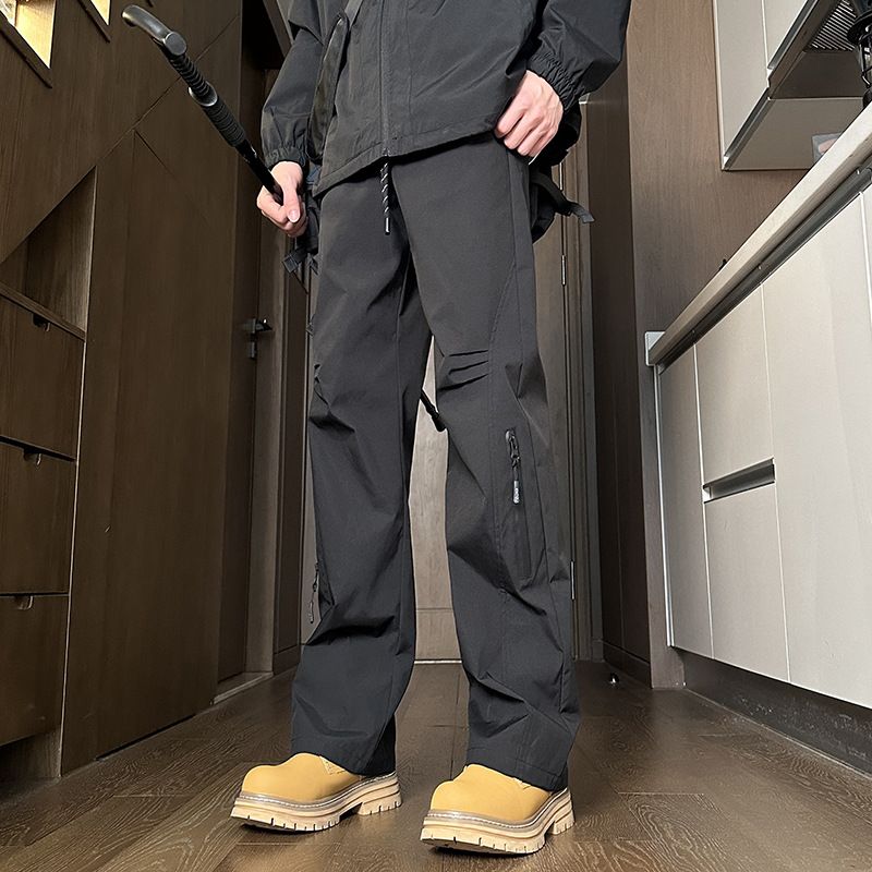 Giacca versatile, casual, lunga, alla moda, estiva, da uomo, con pantaloni antivento_voghion.com