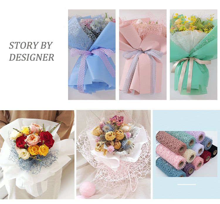 Geschenkpapier für Blumensträuße, durchbrochenes Jacquard-Netzgewebe, Blumenpapier, Blumenbedarf für frische Blumen, Floristenbedarf_voghion.com