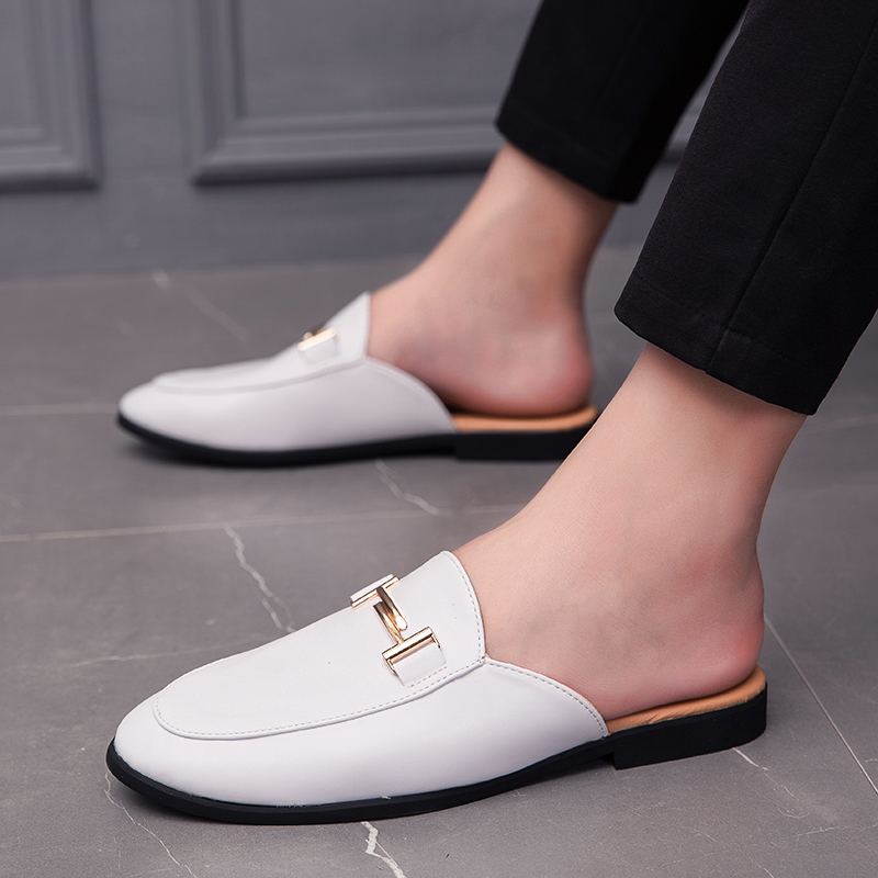 P7 YEINSHAARS Designer Slipon Männer Casual Schuhe Luxus Marke Hohe Qualität Echtes Leder Slipper Slipper Sommer Halb Schuhe Für Männer_voghion.com