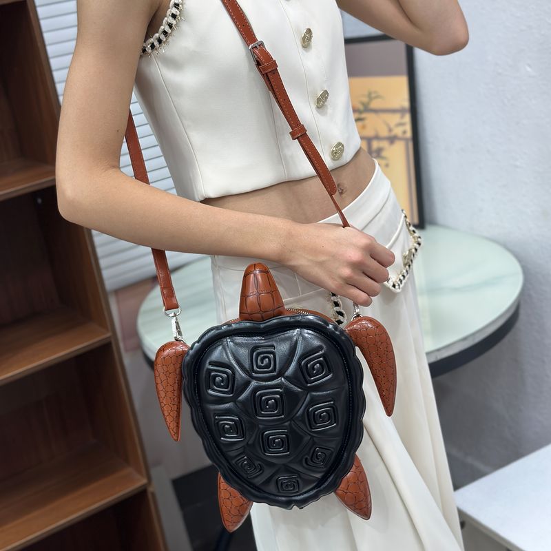 Damen-Umhängetasche/Schultertasche mit abnehmbarem Riemen, Reißverschluss, Synthetik, Schwarz/Rot/Grün_voghion.com