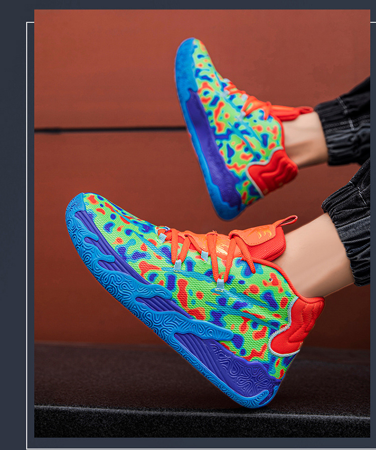 Zapatillas deportivas de baloncesto para estudiantes varones, prácticas zapatillas deportivas para niños con suelo de cemento que absorben los golpes, resistentes al desgaste y antideslizantes_voghion.com