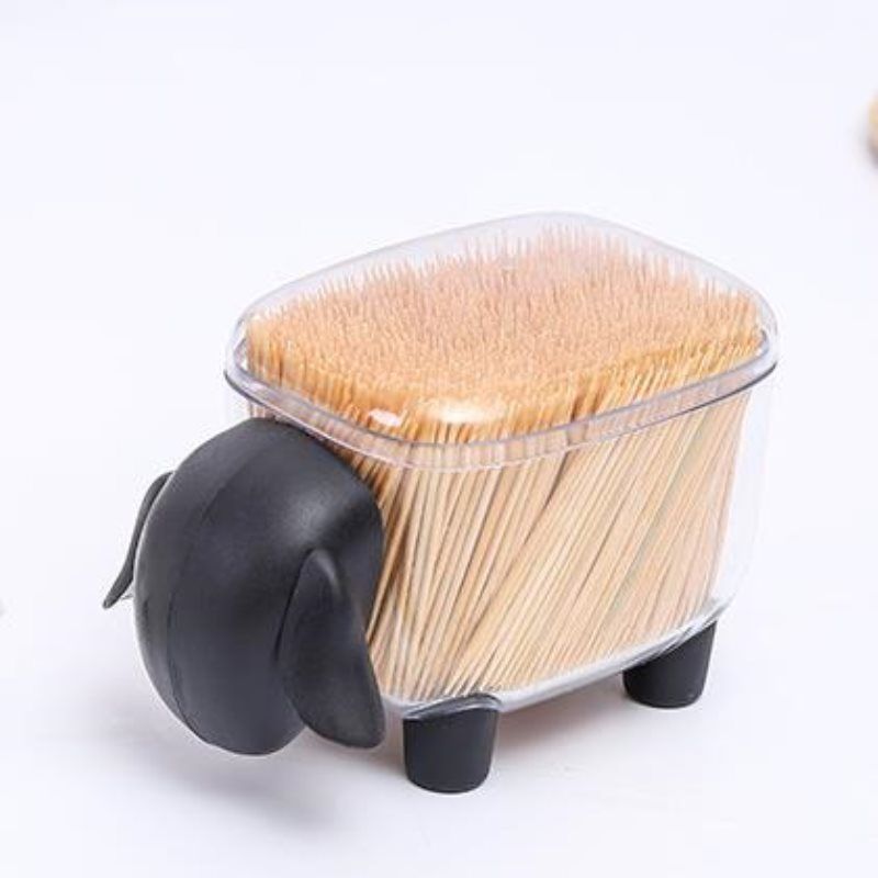 Household Creative Toothpick Storage Box Plastic Visible Cotton Swab Storage Jar Desktop Transparent Storage Jar with Lid_voghion.com