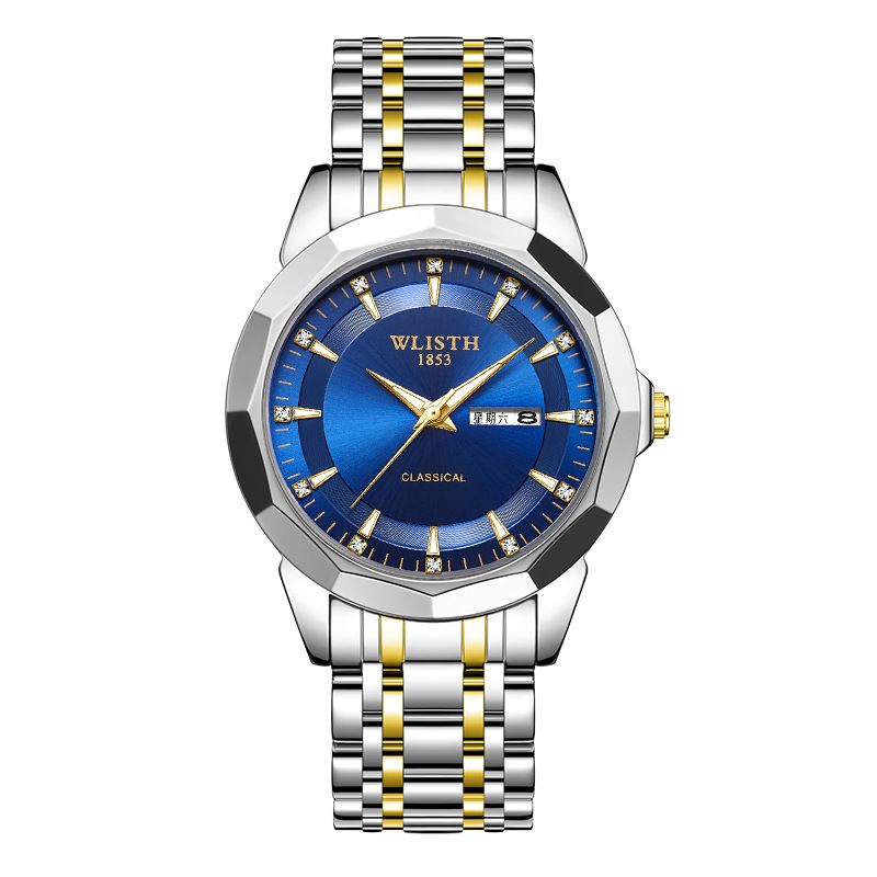 Waterproof Sports Watch For Men With Stainless Steel Band - Luminous Quartz, Stylish Student-Friendly Design_voghion.com