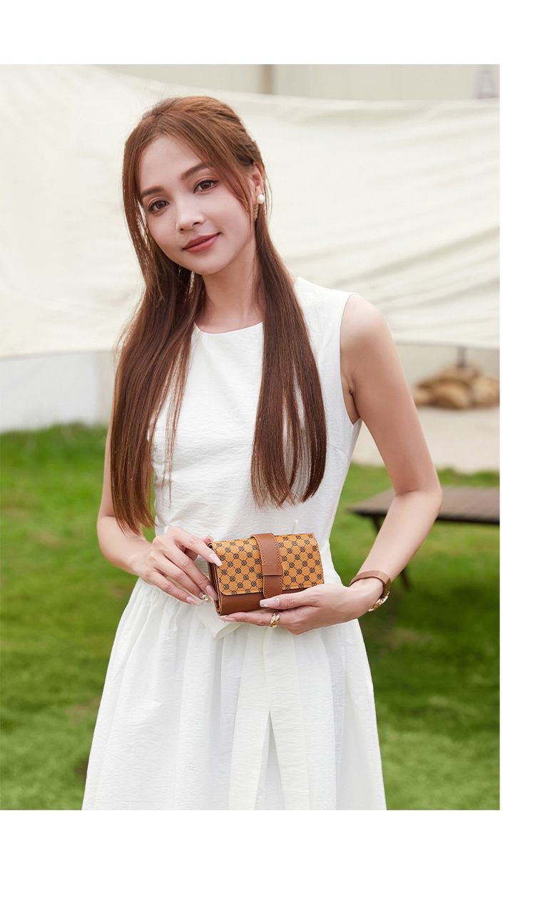 Women's Bags Dot Print Ladies Handbag Card Holder New Style Fashion Simple Three Fold Multi Card Slot Handbag_voghion.com