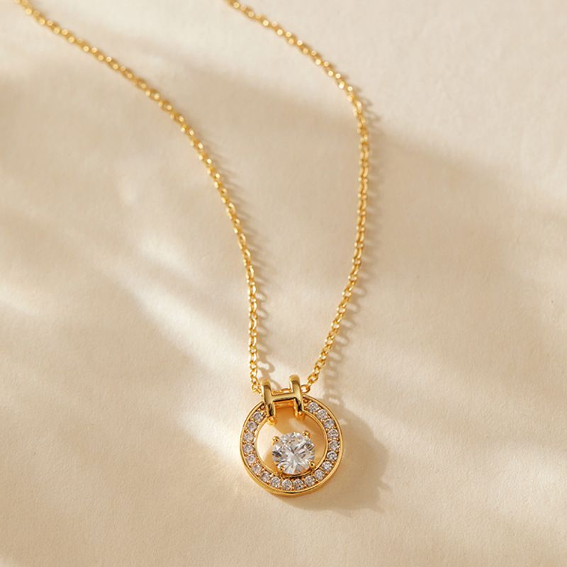 Collana di alta qualità con design a forma di animale, placcata in rame K, in vero oro e zircone, con catena a clavicola e ciondolo a forma di cuore_voghion.com