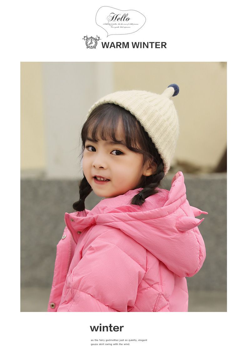 Kids Winter Down Jacket With Hood, Warm Thickened Boys Girls Coats For Cold Weather, Neutral Style Windproof Puffer Jacket For Children_voghion.com