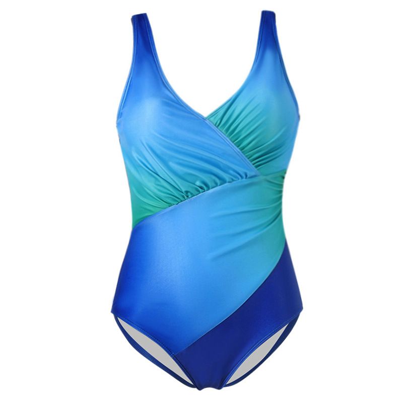 Vêtements pour femmes Nouveau maillot de bain Bikini Arc-en-ciel dégradé de couleurs Grosse femme Grande taille Grosse femme Maillot de bain une pièce Bikini_voghion.com