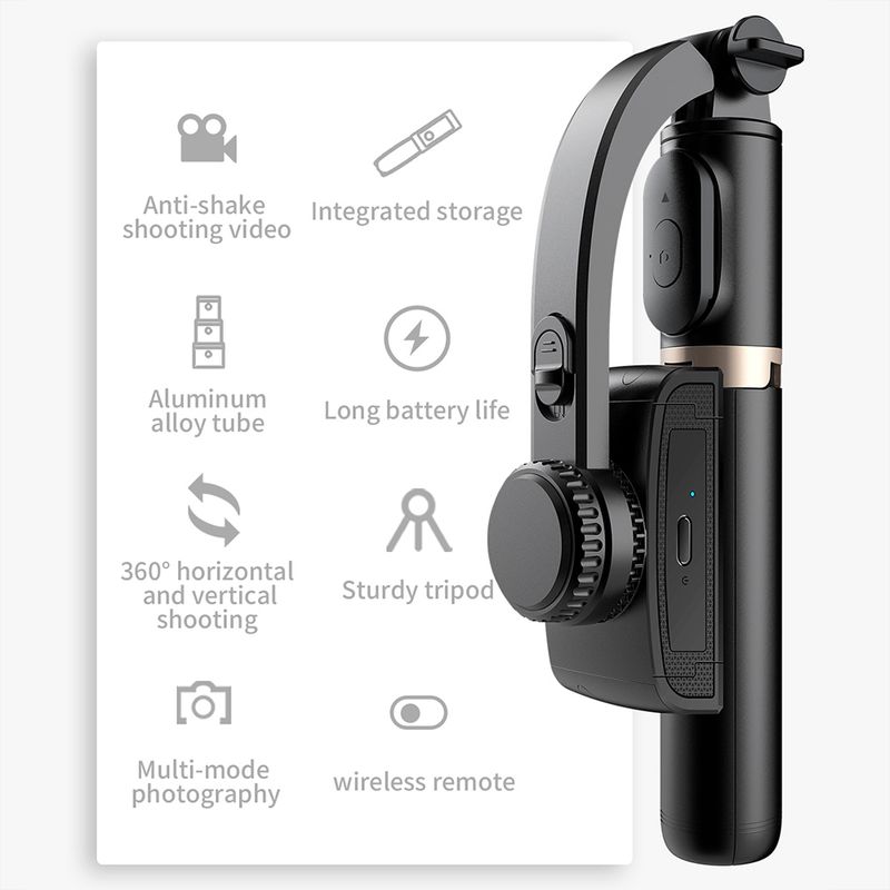 CYKE Q08 Anti-Shake Gimbal Bluetooth Selfie Stick rokas tālruņa tiešraides statīvs (bez gaismas versija)_voghion.com