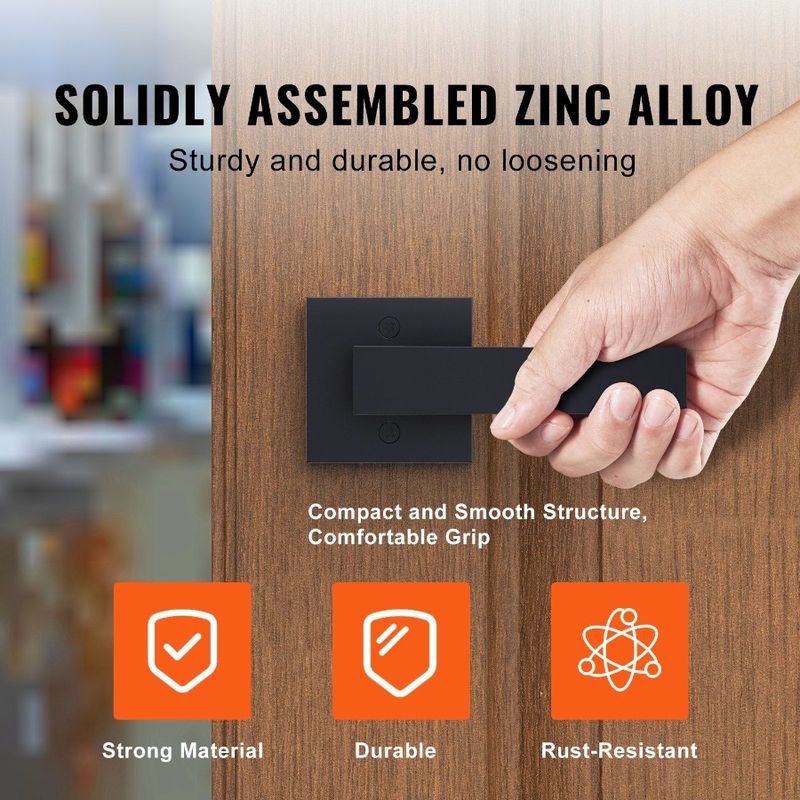 Dummy Door Right Contemporary Pull Reversible Side Lever Door PC Set Left And Lever Square Single Handle NonTurning Push 1 For_voghion.com