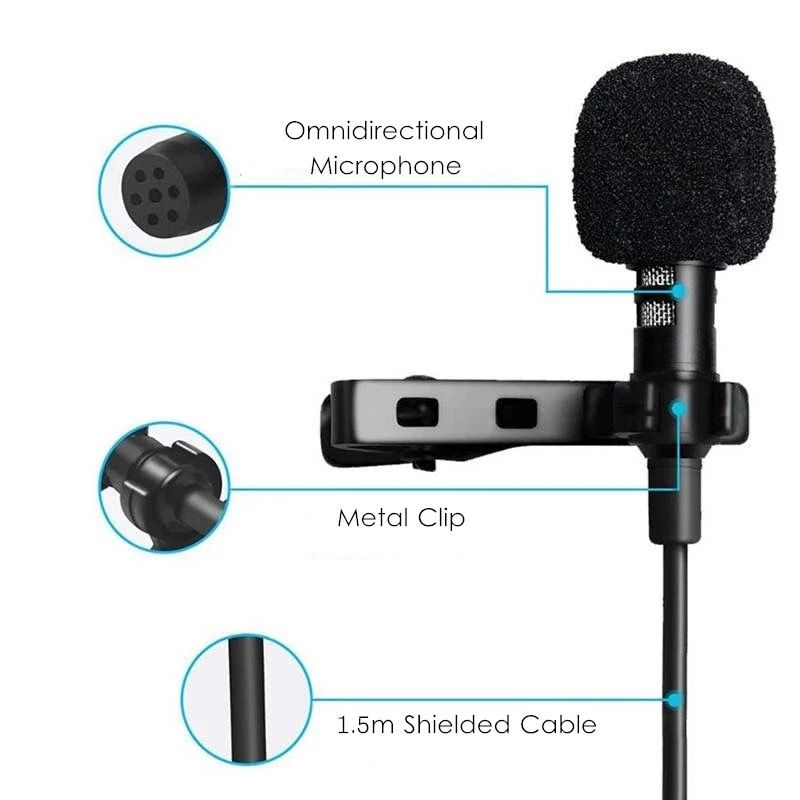 Type-C interface 1.5m clip on portable microphone for mobile live streaming, recording, interviewing, and speech_voghion.com