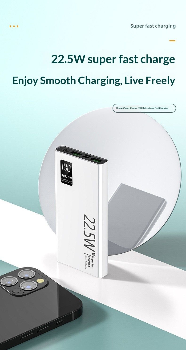Super Fast Charging PD 22.5W Ultra-Thin Bank 20000mAh Battery Ultra Large Capacity Mobile Power Supply With Printing_voghion.com
