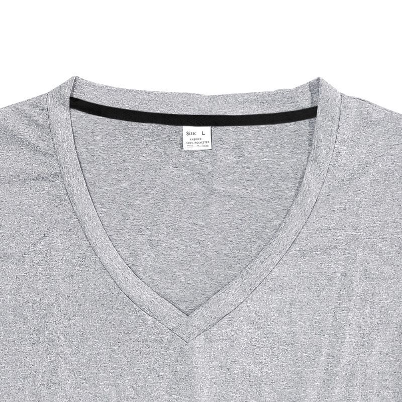 Herrenbekleidung T-Shirt Einfarbig V-Ausschnitt Kurzarm Sommer Neue Große Größe Trend Tops_voghion.com