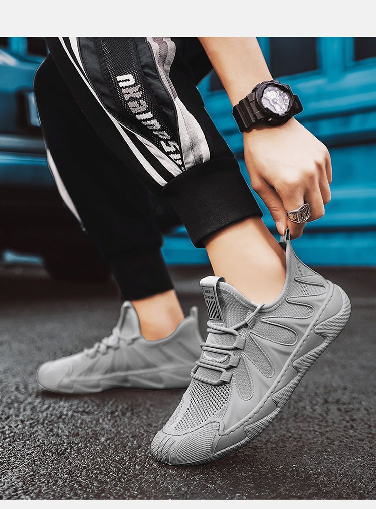Breathable Knit Men's Casual Slip-On Shoes Lightweight Comfortable Walking Shoes For Work And Daily Wear Versatile Mesh Shoes_voghion.com