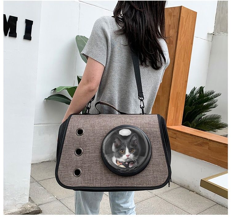 Cat Bag New Klapp Handheld Space Capsule Pet Bag Oxford Stoff Fir Outdoor Crossbody Portable Atem Komfortabel Kaz an Hond Rucksak_voghion.com
