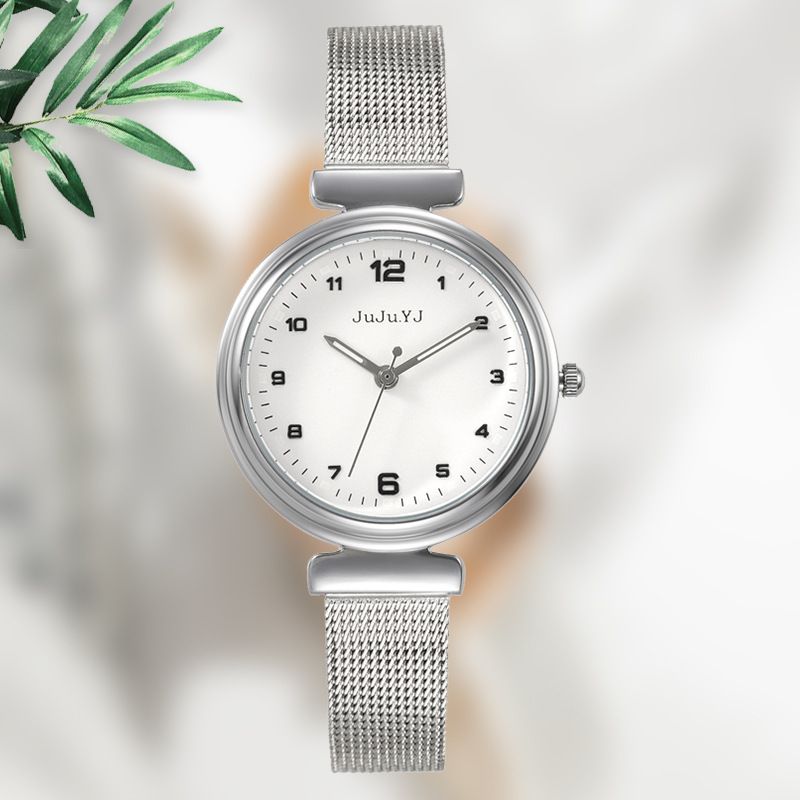 Edizione coreana da donna, alla moda e dal temperamento minimalista, maglia con disco digitale, al quarzo impermeabile_voghion.com