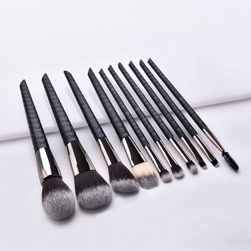 10-teiliges Make-up-Pinsel-Set, Krokodilmuster, Grundierungspinsel, Lidschattenpinsel, Wimpernpinsel, Make-up GUJHUI_voghion.com