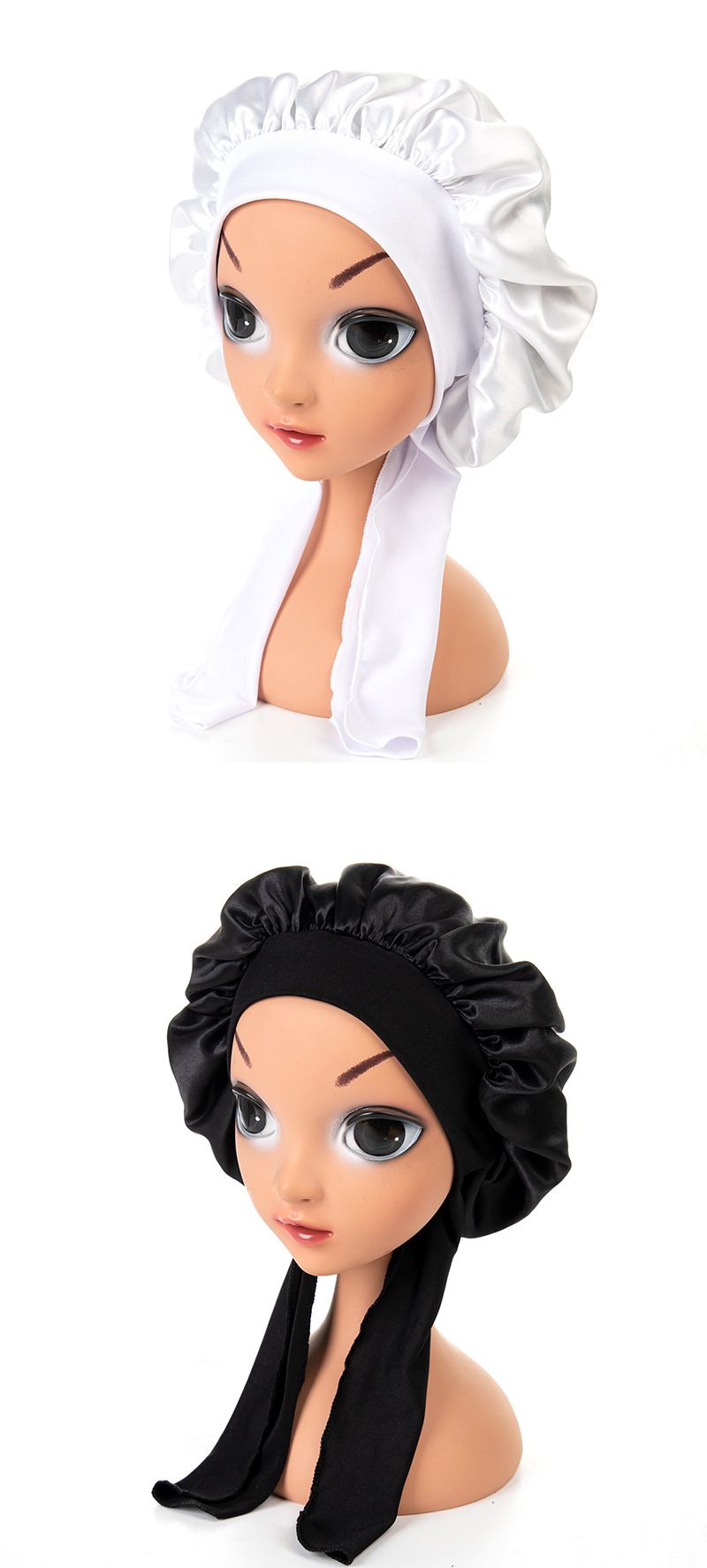 Kinder Neue Elastische Band Satin Hut Bogen Baby Dusche Kappe Schlaf Kappe Ein Stück Dropshipping_voghion.com