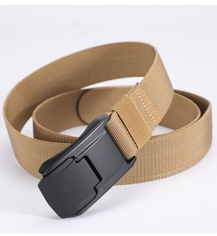 HOT New Stretch For Men and Women Hard Alloy Quick Release Buckle Strong Real Nylon Unisex Elastic Overalls Work Belt_voghion.com