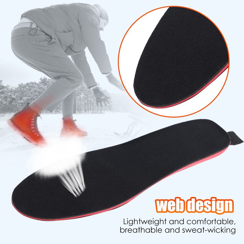 Plantillas calefactoras eléctricas para invierno, recargables, de 2100 mAh, con control remoto, para acampar, calentador de pies, se puede cortar la almohadilla de los zapatos._voghion.com