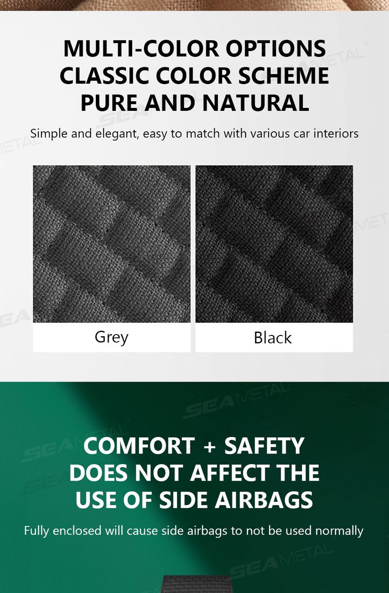 SEAMETAL Breathable Car Cover 100% Linen Cooling Cushion Wear-Resistant Sweat-Absorbing Seat Protector For Suv Sedan_voghion.com