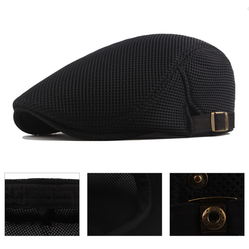 XinWq Conveniente Hombres Sombrero Regalos perfectos Poliéster Hueco Lavable Hombres Boina Gorra para diario_voghion.com