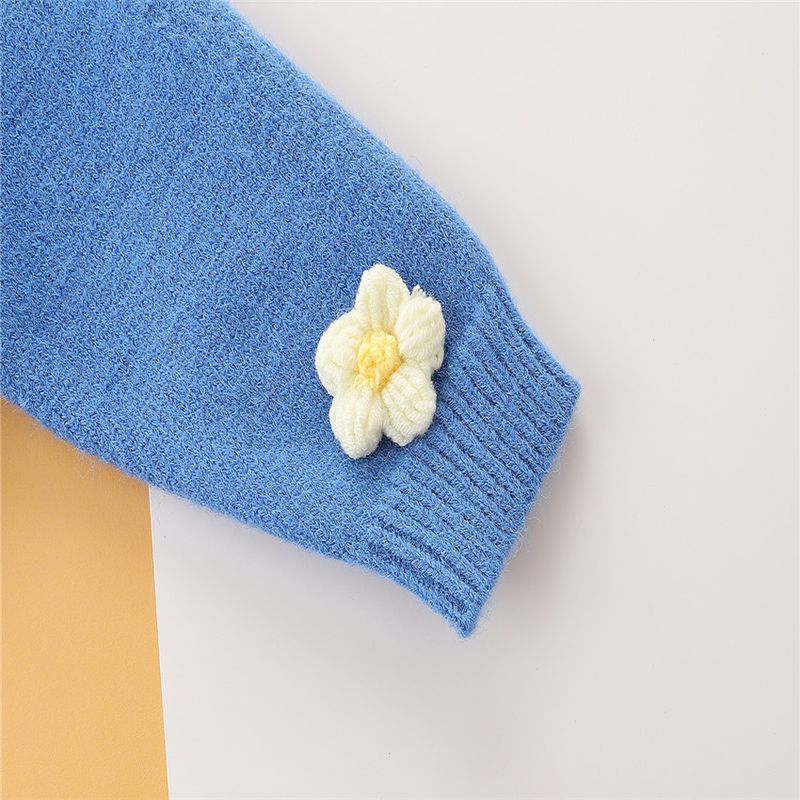 Veste polyvalente à la mode pour fille, version coréenne, printemps et automne, nouveau pull à col en V pour petite fille, haut à manches longues et boutonnage simple_voghion.com