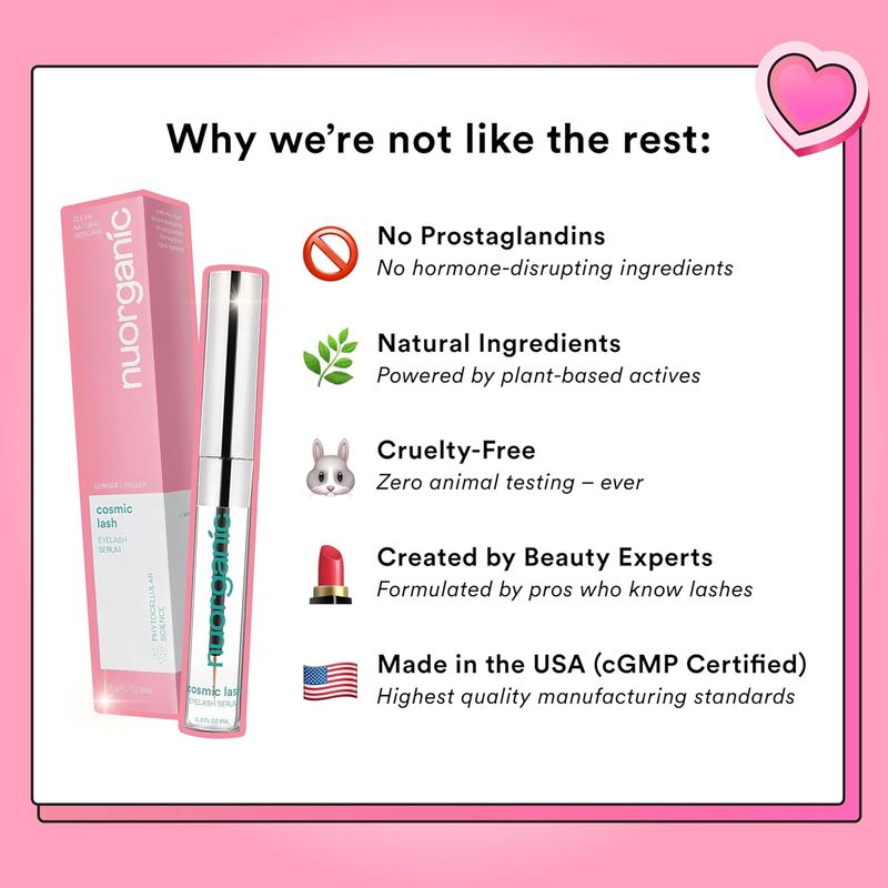New Cosmic Lash Eyelash Serum Lash Growth Serum Thicker, Longer, More Defined Lashes Naturally 4 Months Supply XL Size_voghion.com