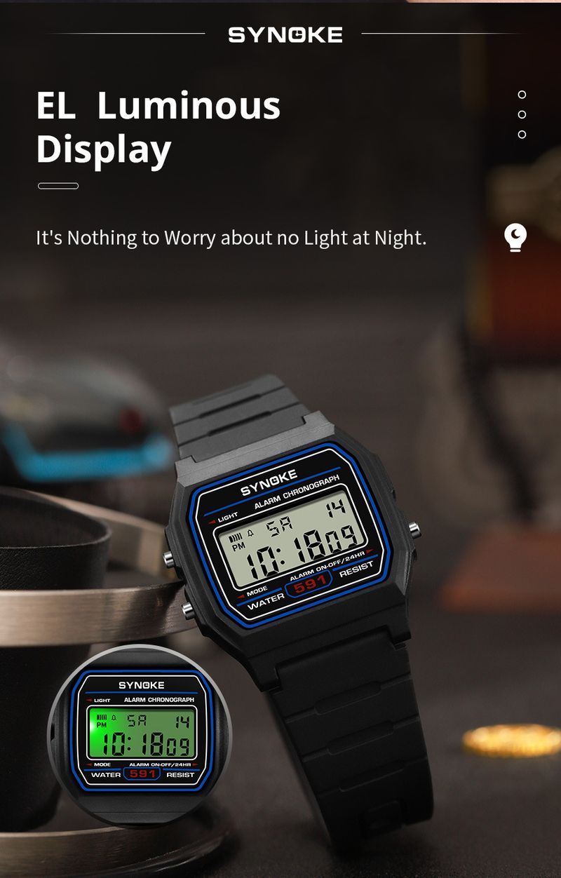 Retro Digital Sports Watch For Men And Women - Lightweight Square Design, 30M Waterproof, PU Strap, Multiple Color Options Small Square Spot_voghion.com