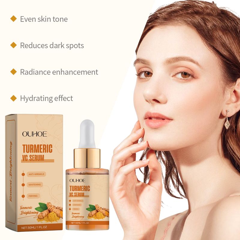 OUHOE Turmeric Face Essence Hydrating And Moisturizing Gently Moisturizing And Brightening Facial Skin Delicate Care Essence_voghion.com