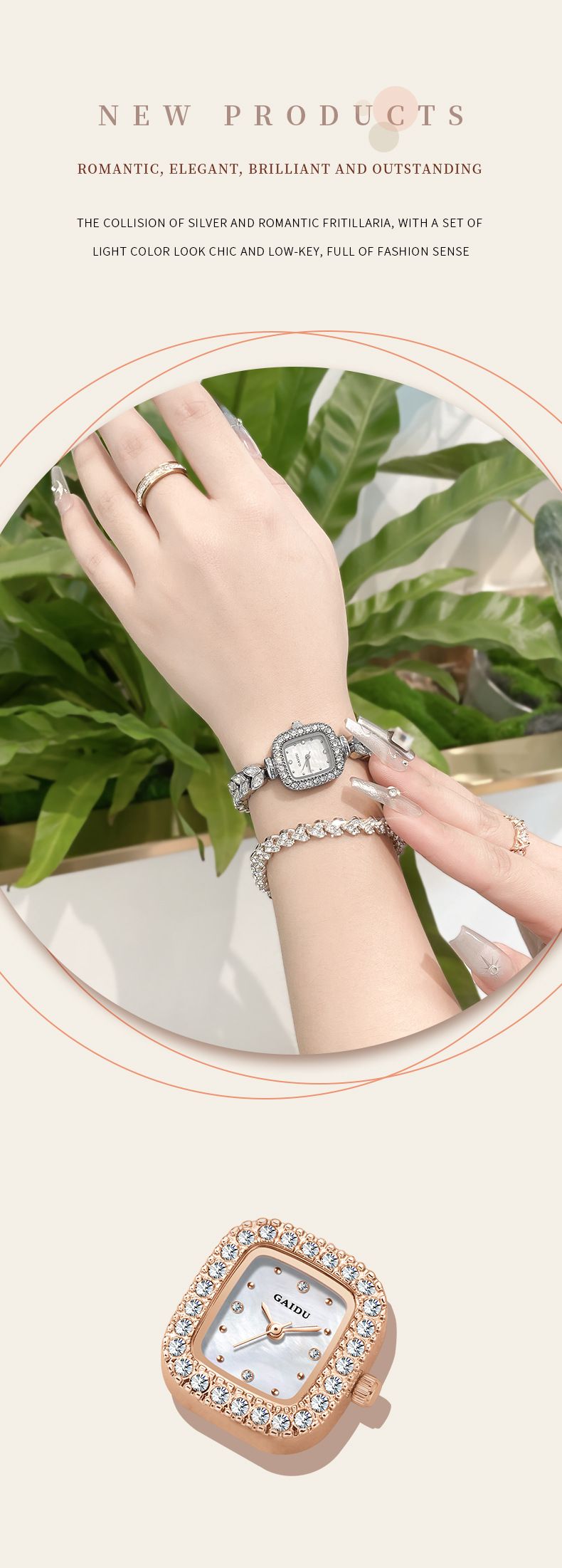 Elegant Square Diamond Accent Quartz Watch For Women - Stainless Steel & Alloy Band, Water Resistant, Fashionable Jewelry Clasp_voghion.com