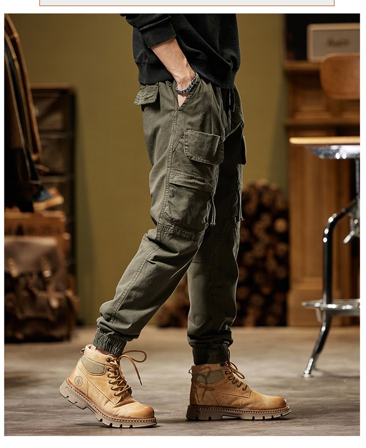 New personalized high street style tooling trousers casual trousers versatile simple fashion niche design leggings_voghion.com