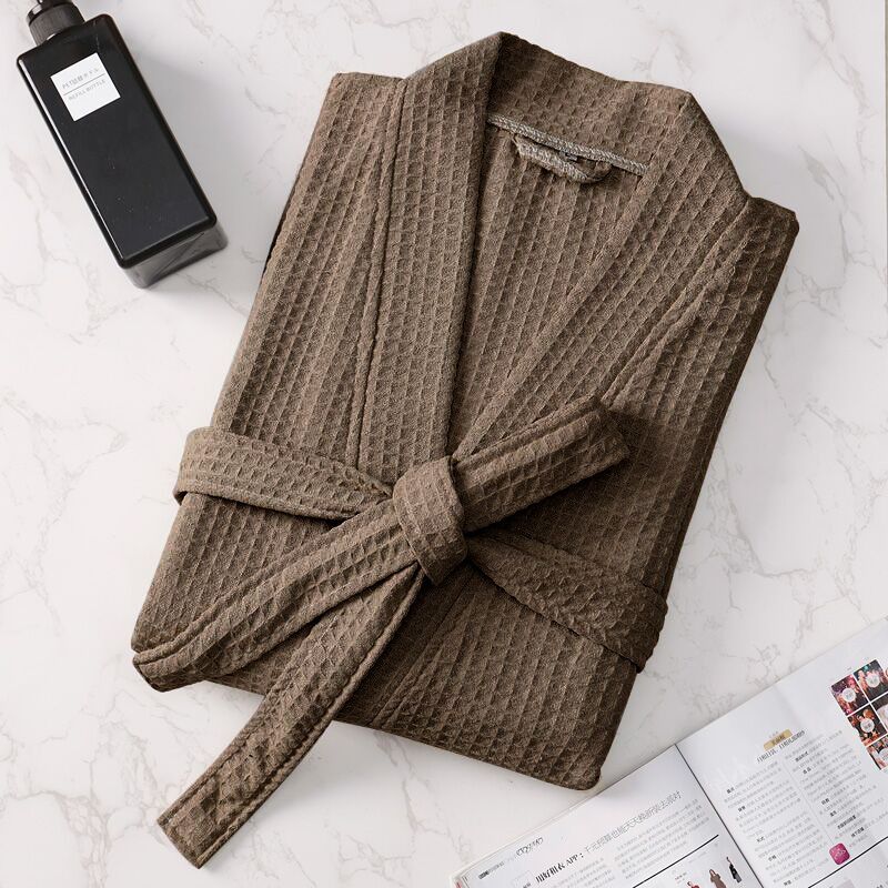 Toallas de baño de fibra suave, bata de baño de primavera y verano, estilo gofre, para hombre y mujer, de secado rápido._voghion.com