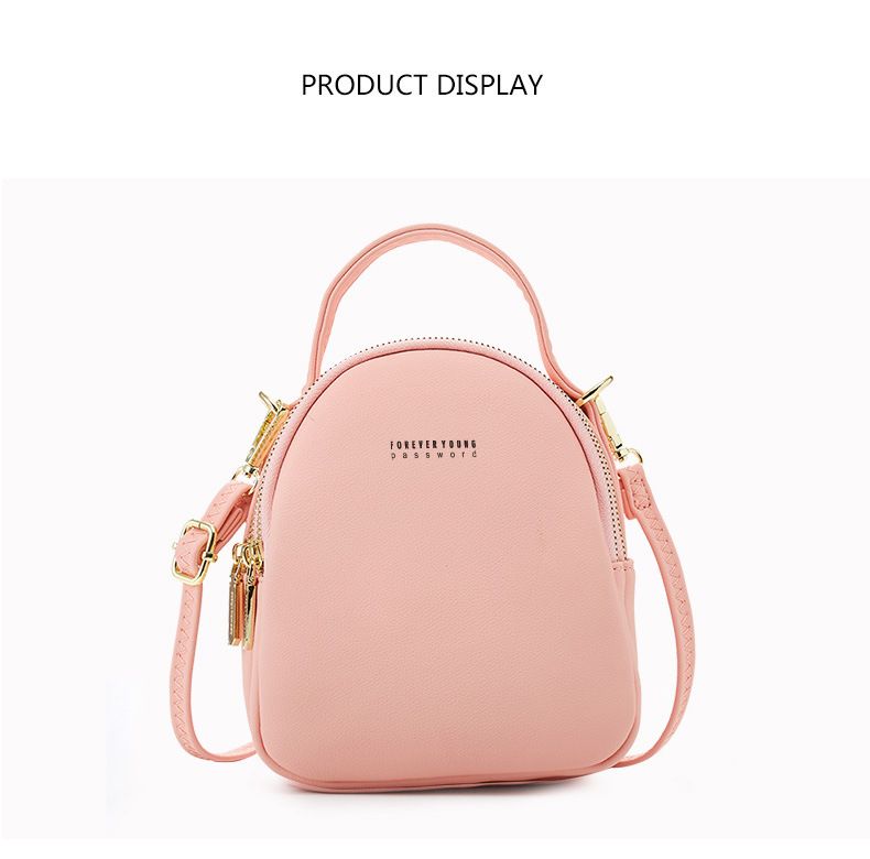 Nueva mochila para mujer, versión coreana, color sólido, bolso informal para mujer, mochila pequeña simple de gran capacidad para mujer_voghion.com